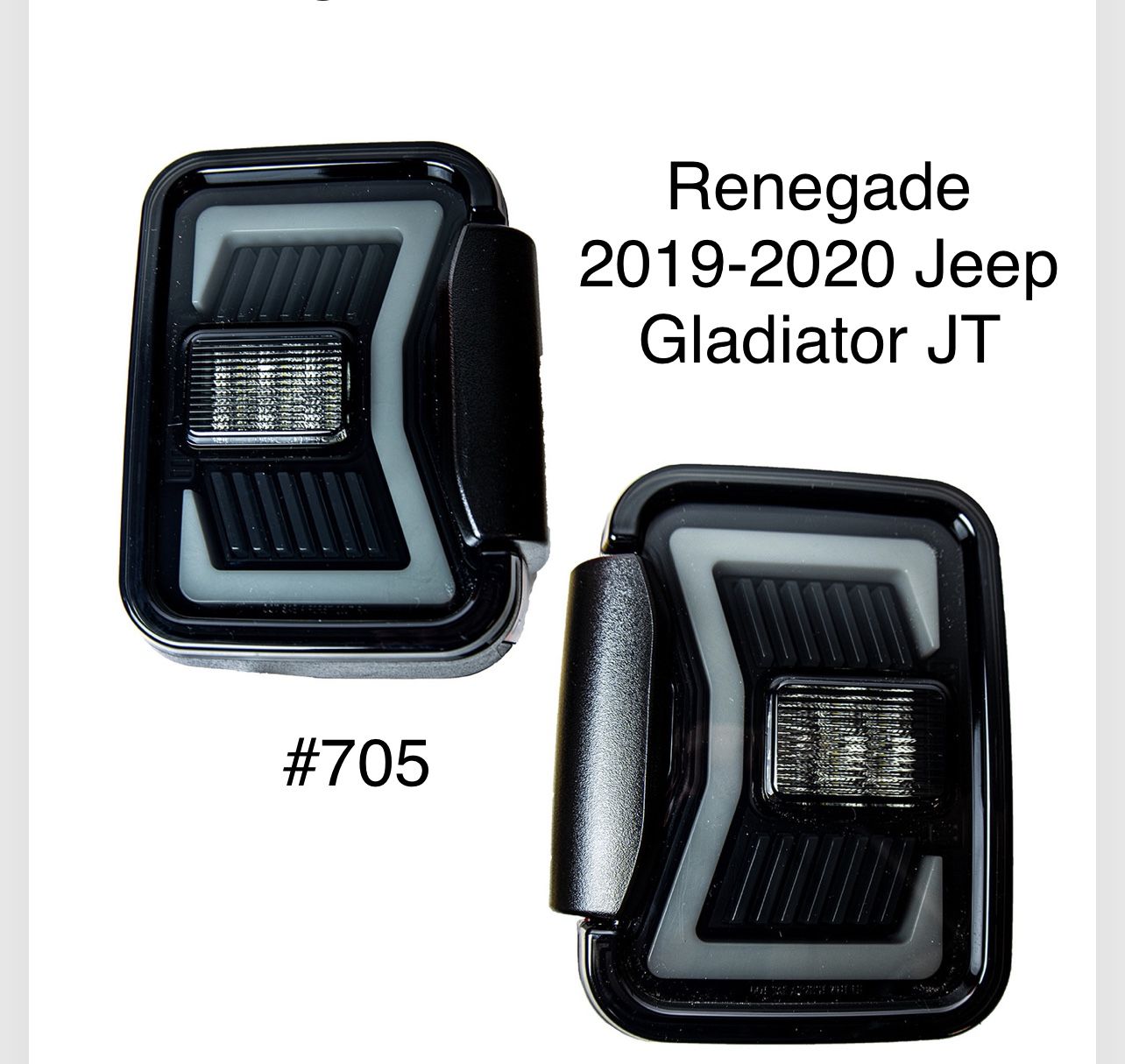 2019 TO 2020 Jeep Gladiator JT Renegade LED Taillights (Black/Smoke) (FOR THE PAIR)