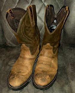 Ariat Brown Leather Work Boots Composite Toe Men Size 9D