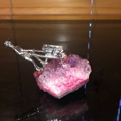 Mineral amethyst  and silver