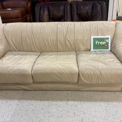 FREE Cream Faux Leather Couch 