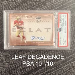 Joe Montana Auto 2022 Leaf Decadence Eclat PSA 10 Gem Mint /10 Rare