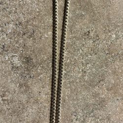 Gold 10k Monaco Cuban Chain and Diamond Pendant