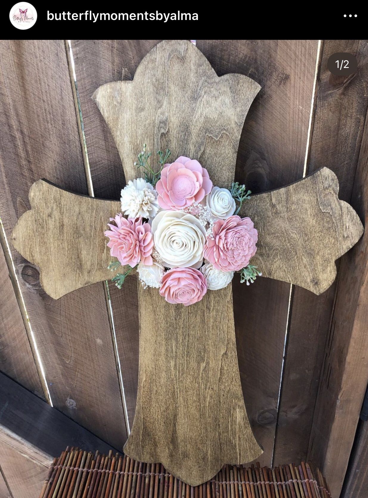 Soft Wood Flower Cross