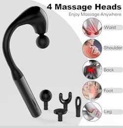 Massage Gun Deep Tissue with Extended Handle Revolutionary U-Shaped Back Massager Body Massager for Neck,Shoulder,Leg