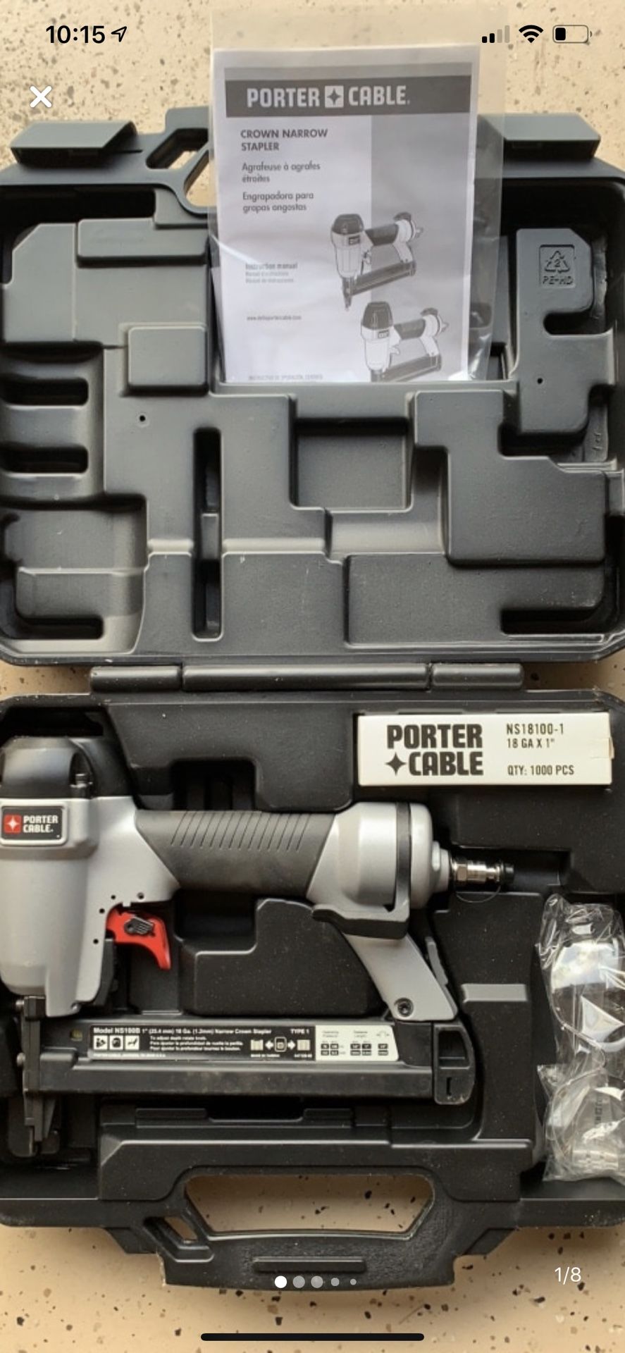 Porter Cable Pneumatic Narrow Crown Stapler