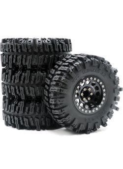 HOBBYSOUL RC Crawler 2.2 Beadlock Wheels and Tires 124mm Tall Soft Sticky Mud Slingers