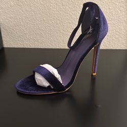 DARK PURPLE VELVET HEELS