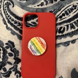 iPhone 14 Case with Rainbow Popsocket
