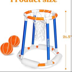 Pool Basketball Hoop Toys, Floating Basketball Pool Game, Swimming Floats Toys with Balls Pump, Summer Outdoor Water Play Toy for Kids and Adults