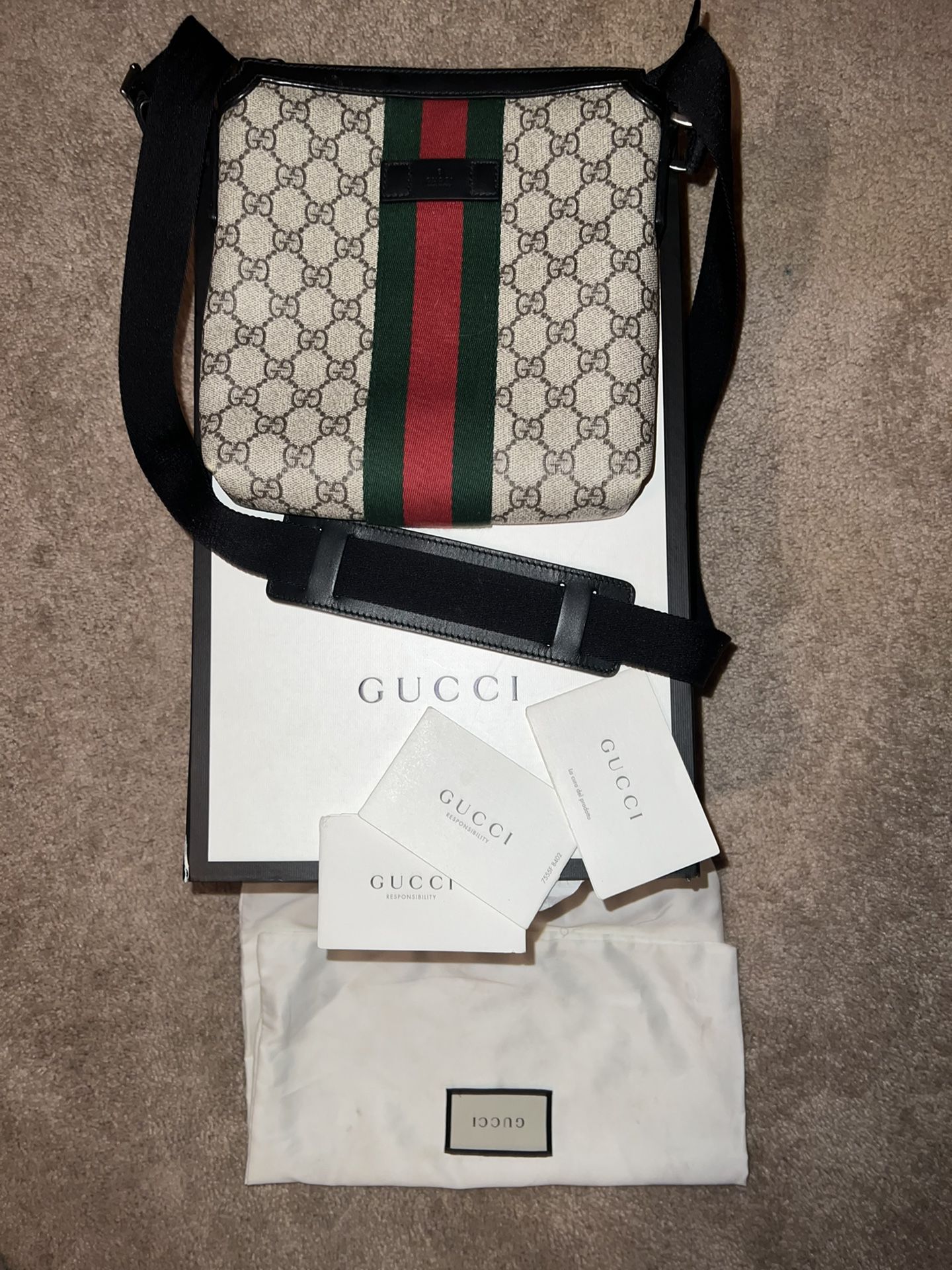 Gucci Monogram Messenger Bag 