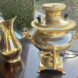 Brass Samovar and Pitcher Set