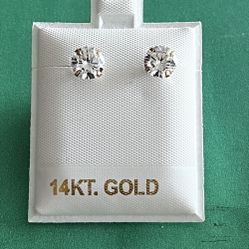 Solid 14k Gold 6mm Stud Earrings 