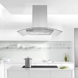 36” Stainless Steel &  Glass - Kitchen Island Range Hood / Vent  [NEW IN BOX] **Retails For $462