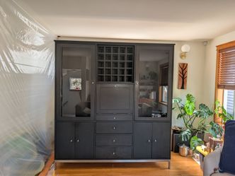 Bar cabinet room and board shelves and display
