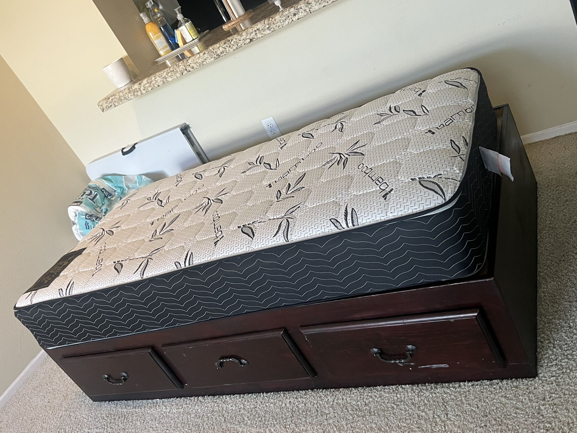 Twin Bed frame With Mattress 