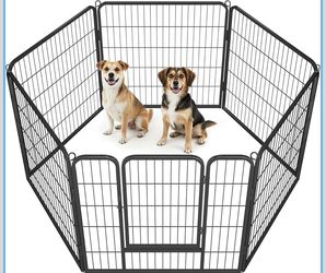 Yaheetech 32" H 6-Panel Extra Wide Dog Playpen w/Door for Indoor Outdoor