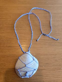 Handmade Macrame Seashell Necklace - Lavender cord