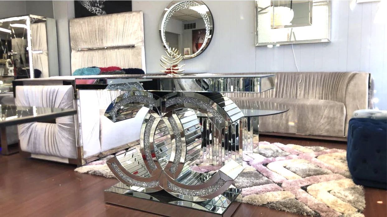 Mirror Crystal Console Table 