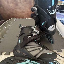 Men’s, In-Line Skates. Rollerblades. Size 10. Teal & Black