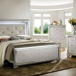 Brand New Silver Mirror 6pc Cal.King Size Bedroom Set  