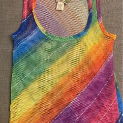 Women Summer Over Bathing Suit Fishnet Long Dress Split On One Side Sizes Small & Medium (2 Left) 