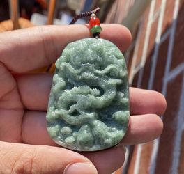 Hand Craft Mens Womens Natural Genuine Real Jadeite Jade Dragon Pendnat Necklace