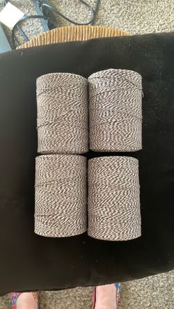 4 - 8 Oz Tubes Brown & White Cotton Weaving Rug Warp Yarn.