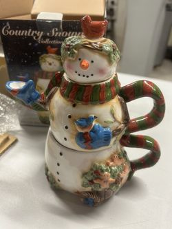 Country Snowman Teapot