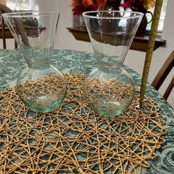 Pair Sheer Green Vases