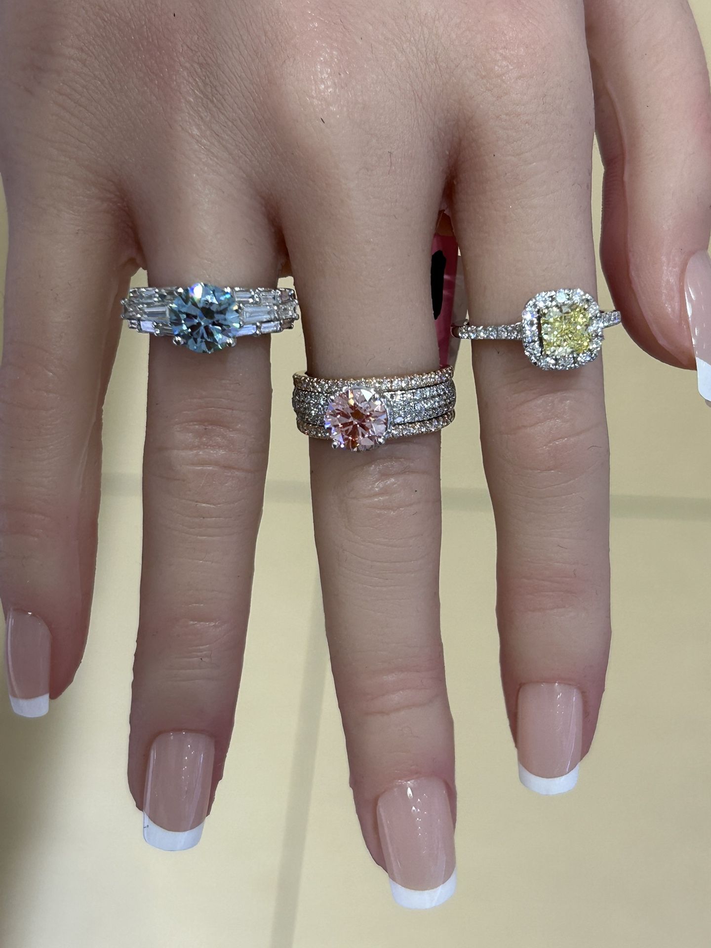 10KT/14KT VS Lab Diamond Colored Engagement Rings
