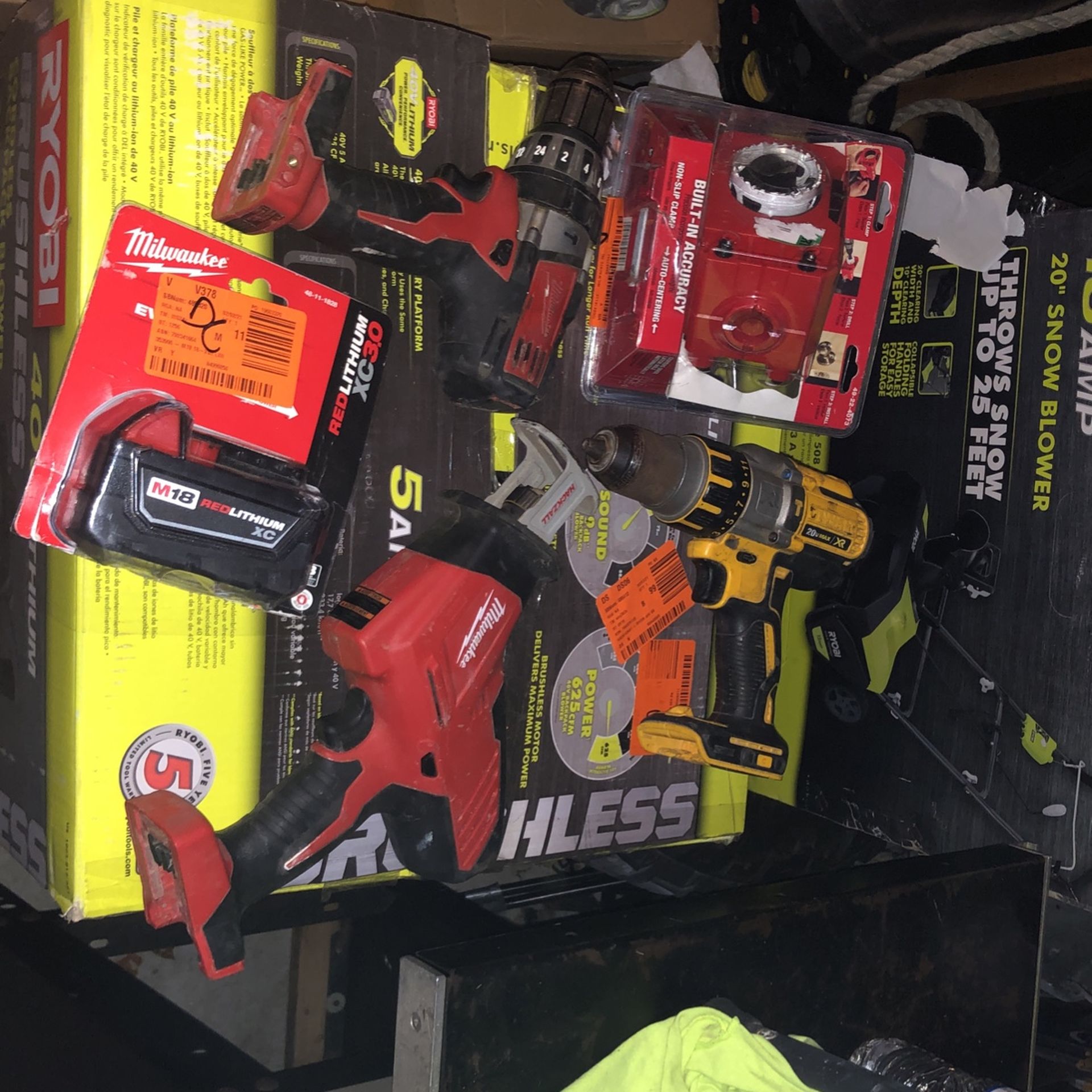 Milwaukee & Ryobi Tools For Sale + Compressor