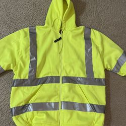 C.E.Schmidt Workwear Thermal Lined High Visibility Zip Up Hooded Sweatshirt XLR