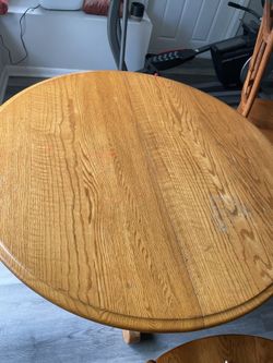 Oak Table, Chairs, And Extensions