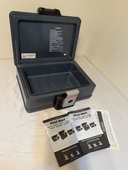 First Alert Waterproof Fire Resistant Safe Lock Box w/ Manuals – No Key
