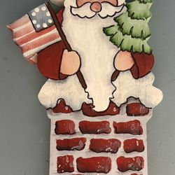 Wooden Hand Painted Santa Decor 