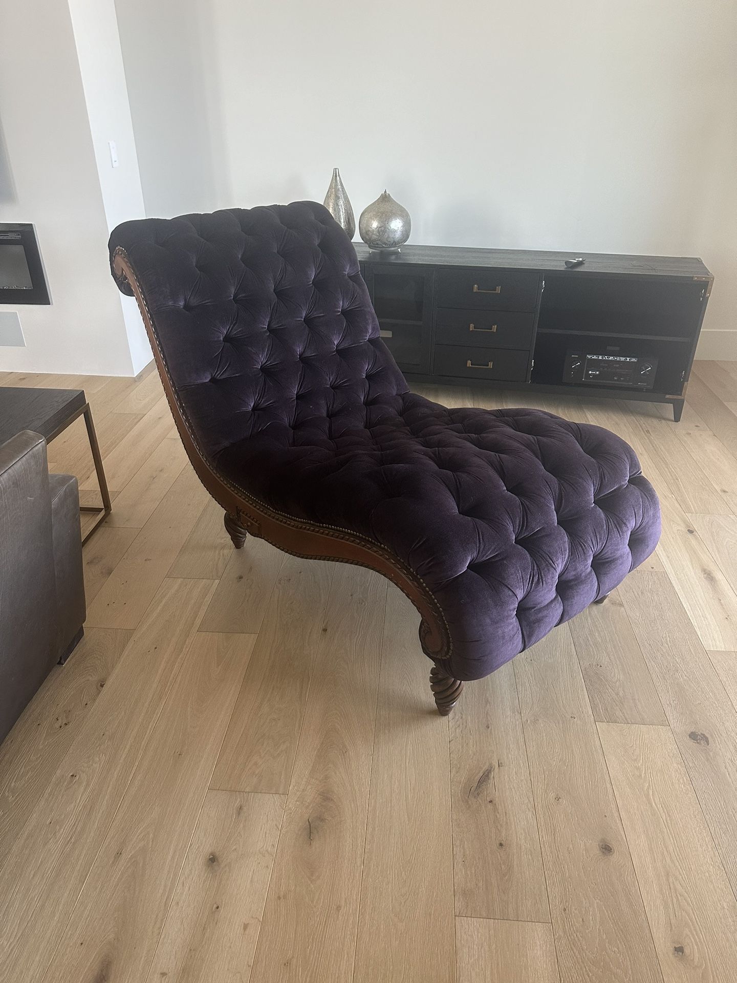 Purple Velvet Chaise Lounge