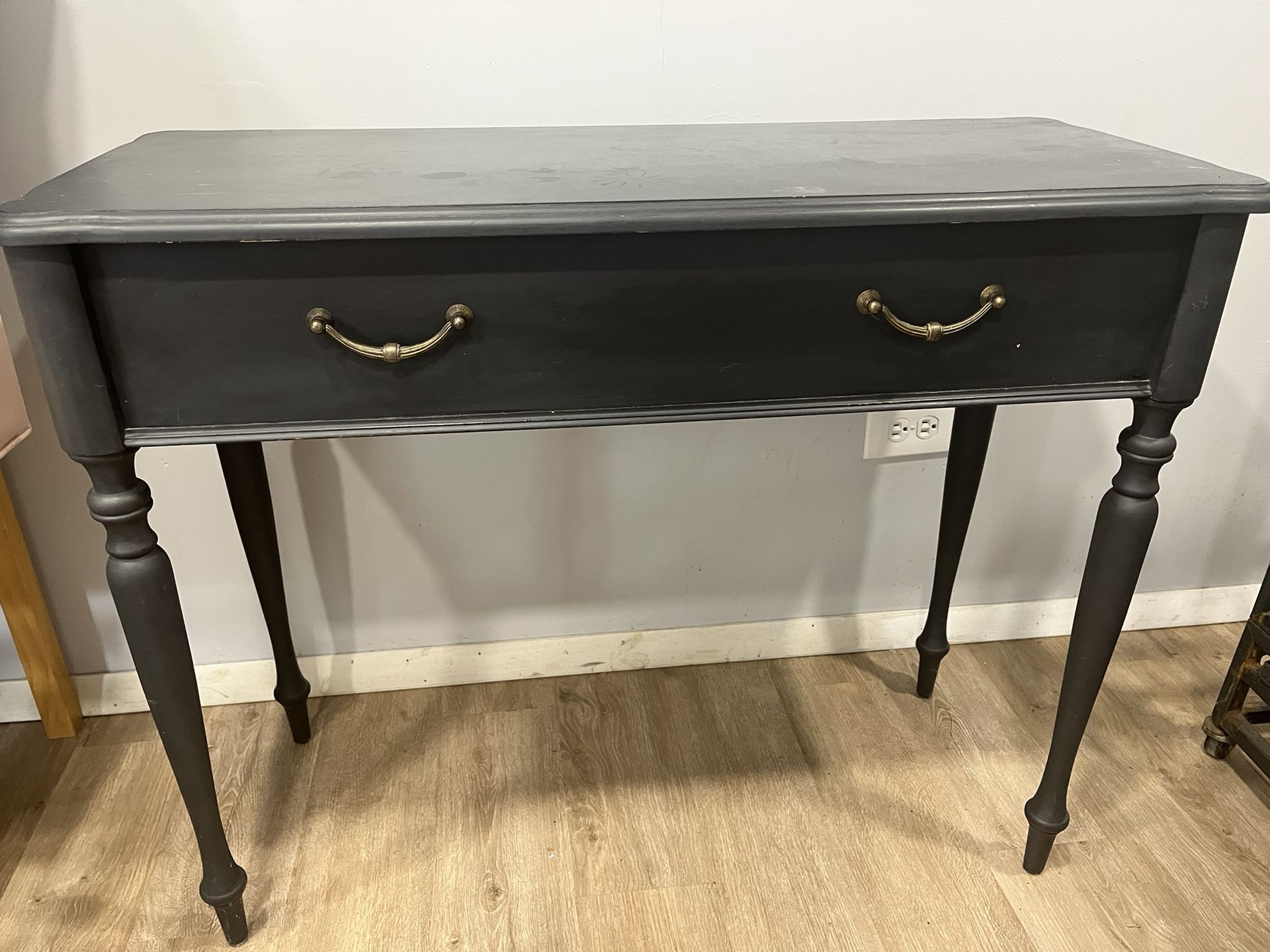 Bombay Solid Wood End Table | Matte Grey Refinished 