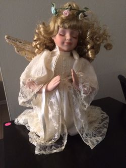 Kneeling, Praying Porcelain Angel Doll