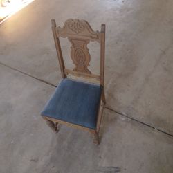 Antique Solid Wood Chairs, Set Of Five