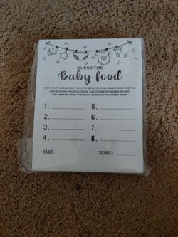 Baby Shower Game Cards