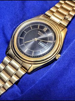Pulsar by Seiko Day Date 39mm Gold Tone Men's Watch