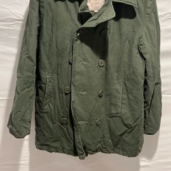 Navy Cotton Pea Coat