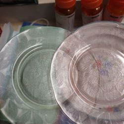 Vintage Pink Glass Plates