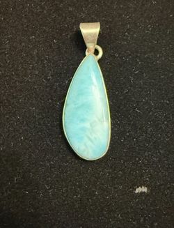 Sterling Silver Caribbean Larimar Pendant 