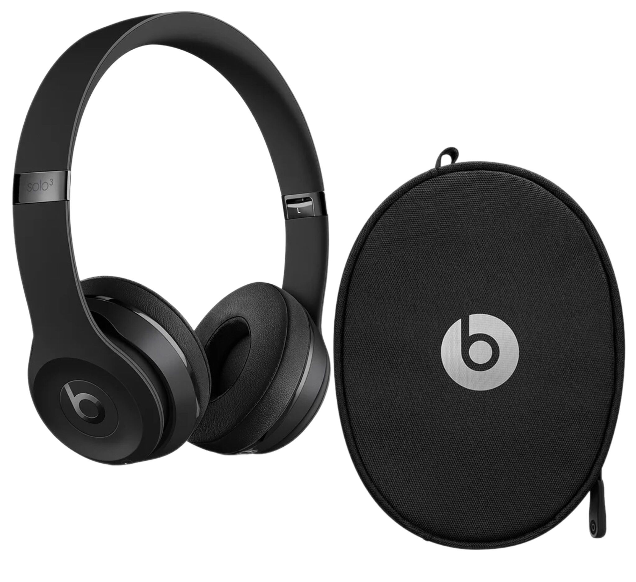 Black Beats + Black Beats Case Pouch - By Dr Dre - Beats Solo3 Wireless On-Ear Headphones with Apple W1 Headphone Chip, Black, MX432LL/A , Bluetooth