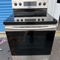 Samsung electric stove with 5 burners, stainless steel