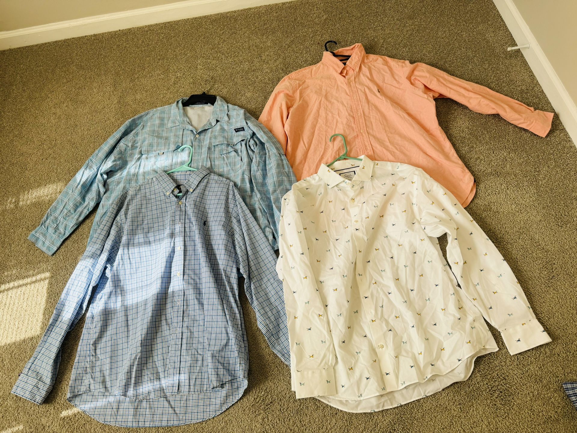 Men Classic Fit Oxford Button Shirts Bundle Size XXL