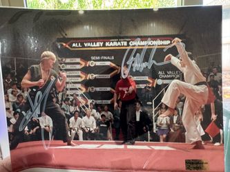 Karate kid poster signed by both of them