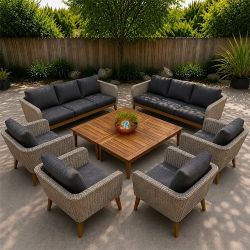 Premium 10-Seater Outdoor Rattan Couch Set Patio Furniture