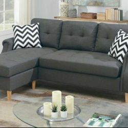 Blue Grey Reversible Sectional Sofa F6459